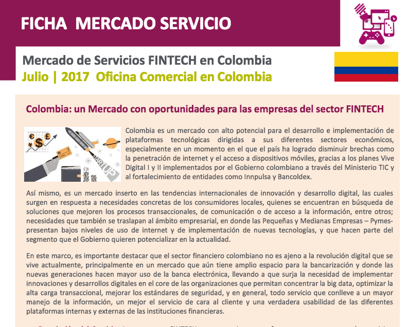 Colombia: un Mercado con oportunidades para las empresas del sector FINTECH