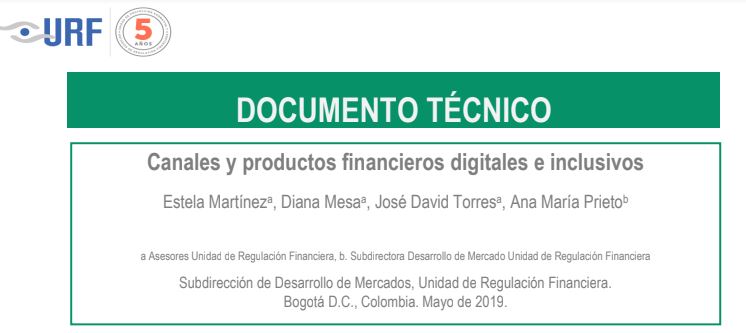 Documento técnico: canales y productos financieros digitales e inclusivos